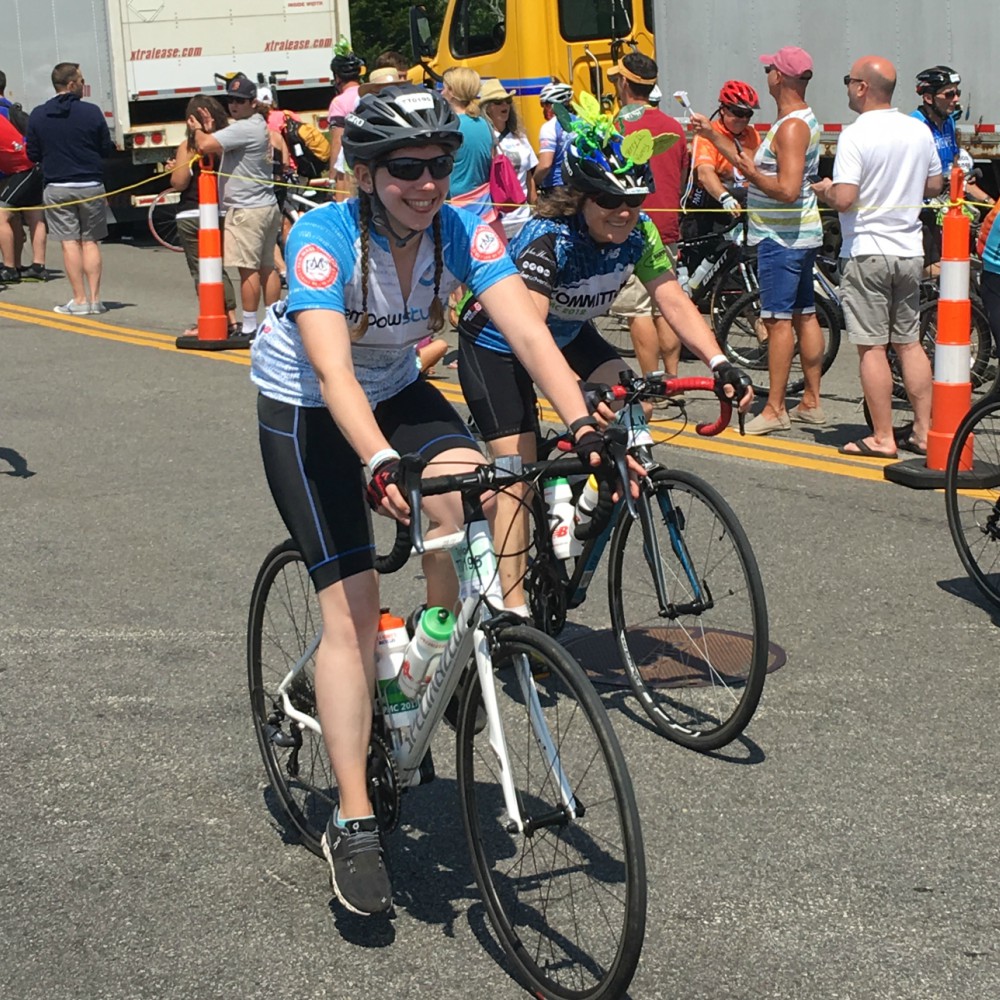 Taylor & Loie at the finish line at Provincetown Inn
