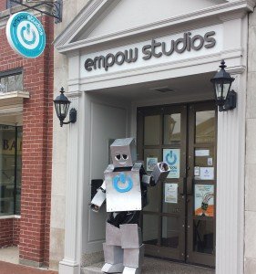 Robot outside Empow Studios in Lexington